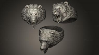 Jewelry rings Roaring Bear Ring 3d model